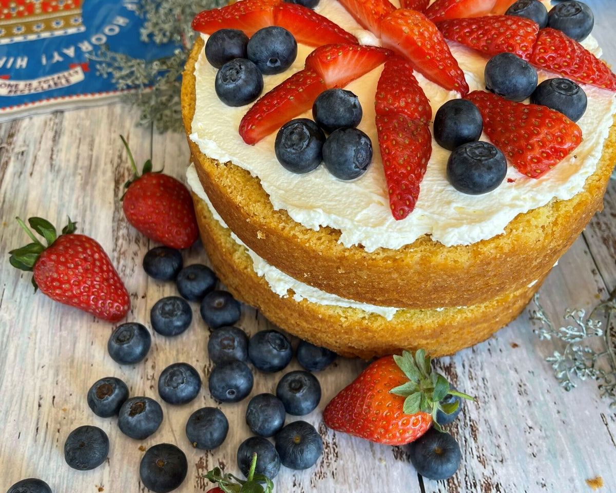 Air Fryer Summer Berry Sponge Cake