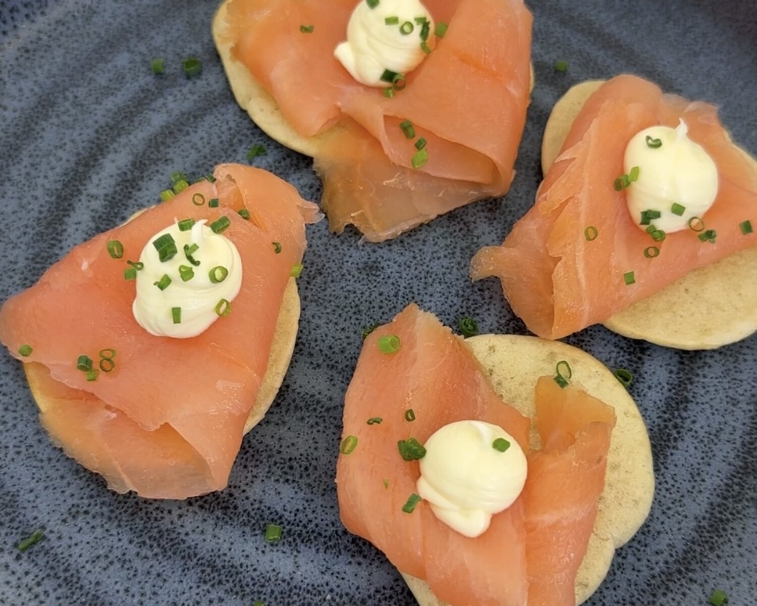 Air Fryer Smoked Salmon Blini Canapés