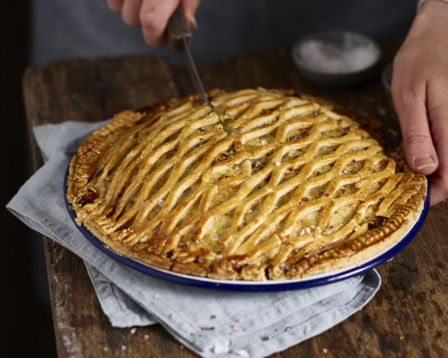 All-Time Favourite Cheese & Onion Lattice Pie
