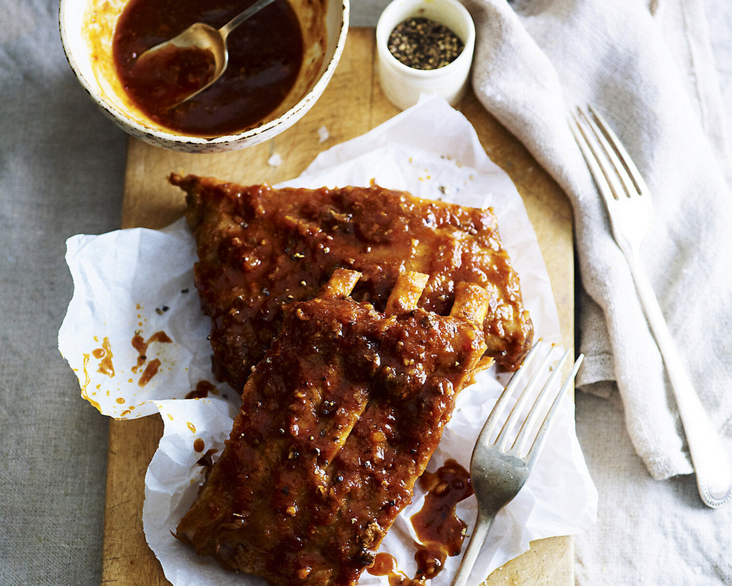 Barbecued American-style Pork Ribs