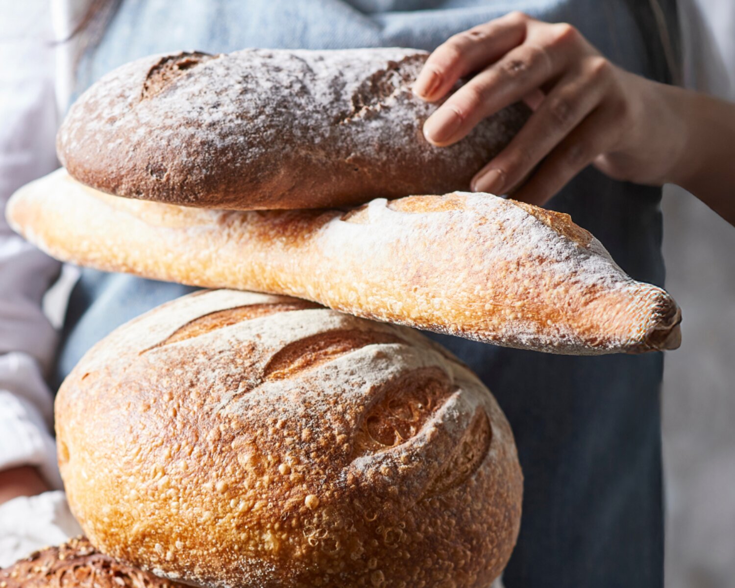 Stack of home-made bread