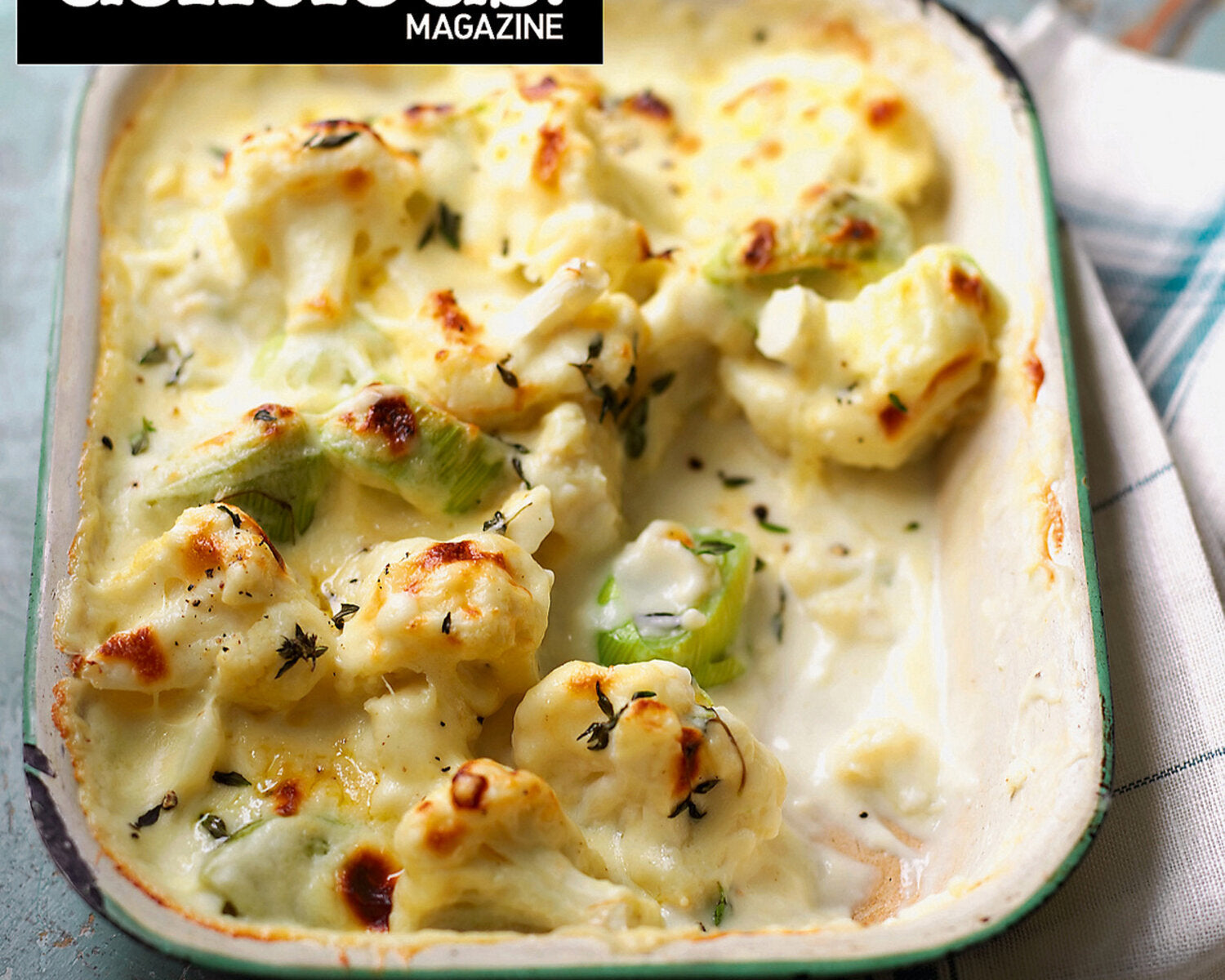 Cheddar, Cauliflower & Leek Gratin