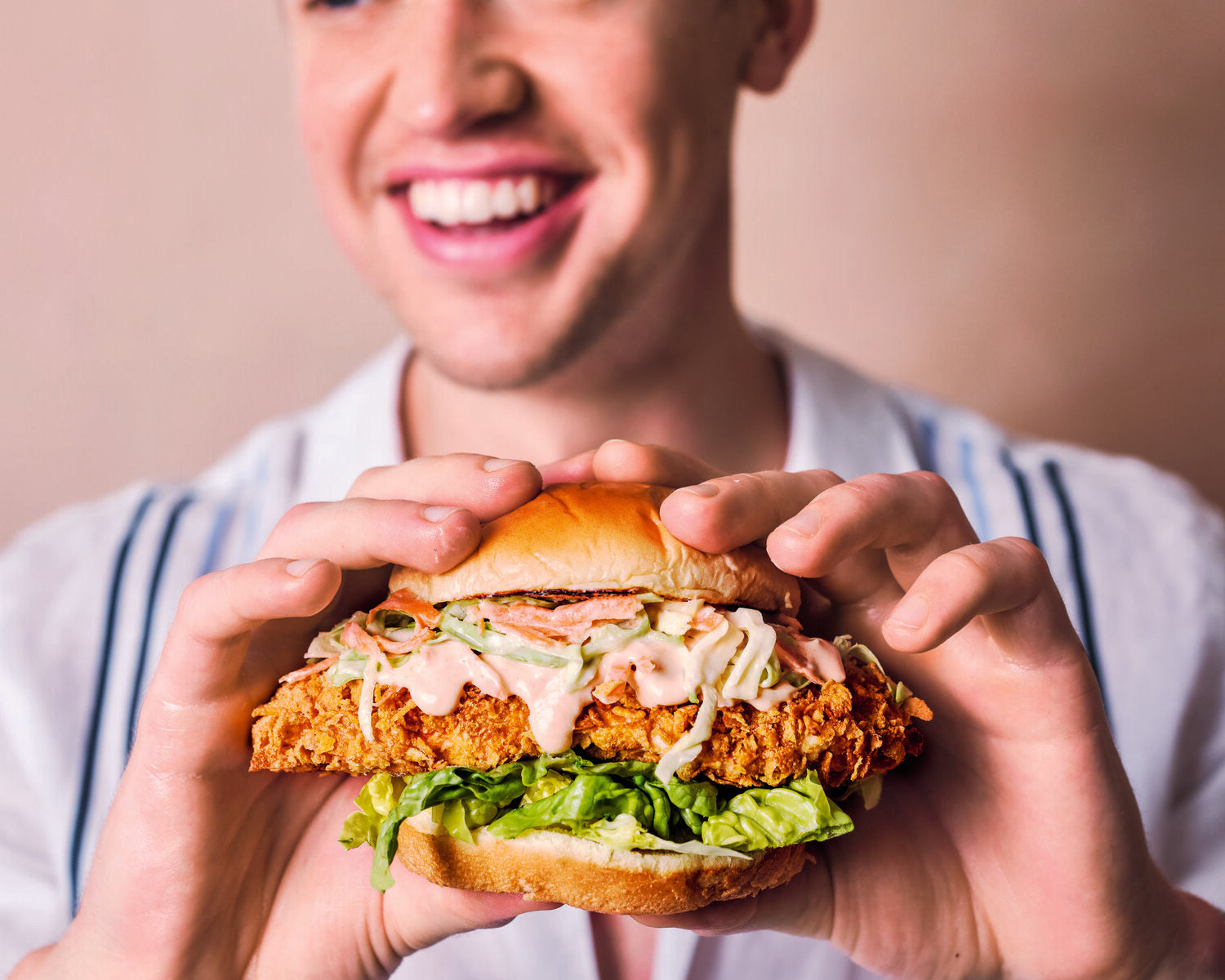 Crispy Cornflake Chicken Burgers with Homemade Slaw