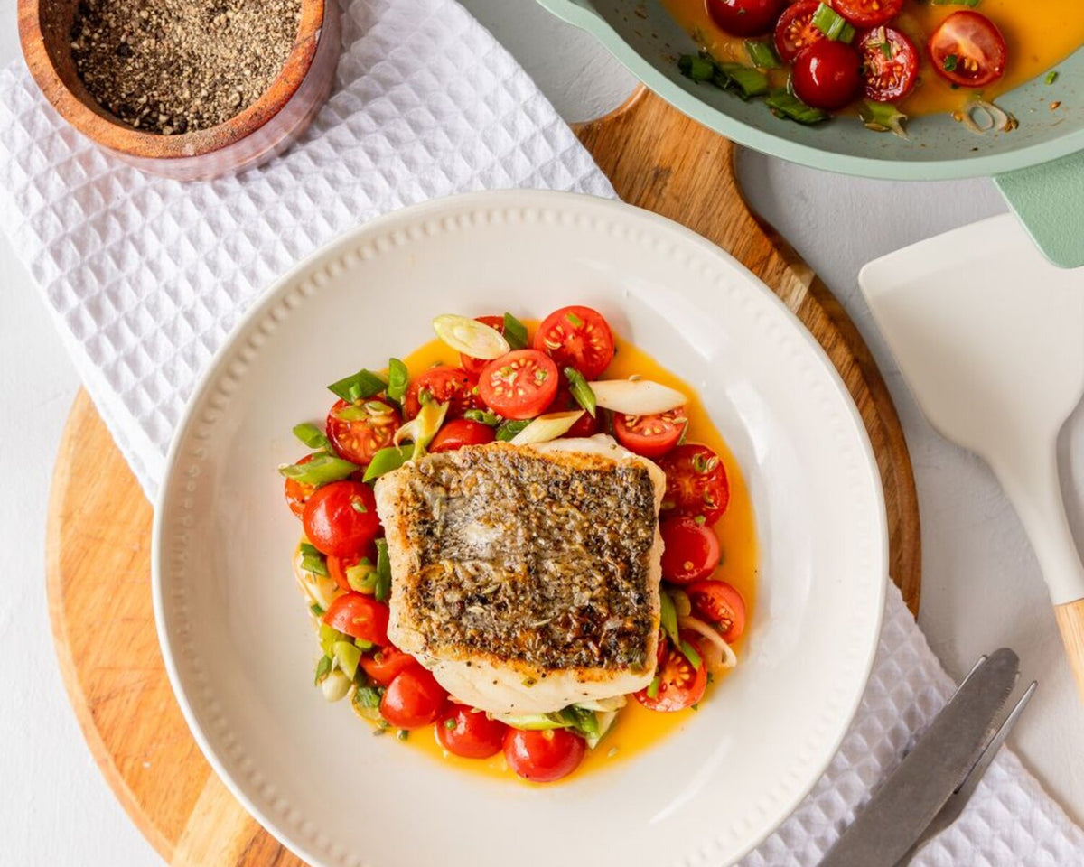 Crispy Hake with Tomato and Chive