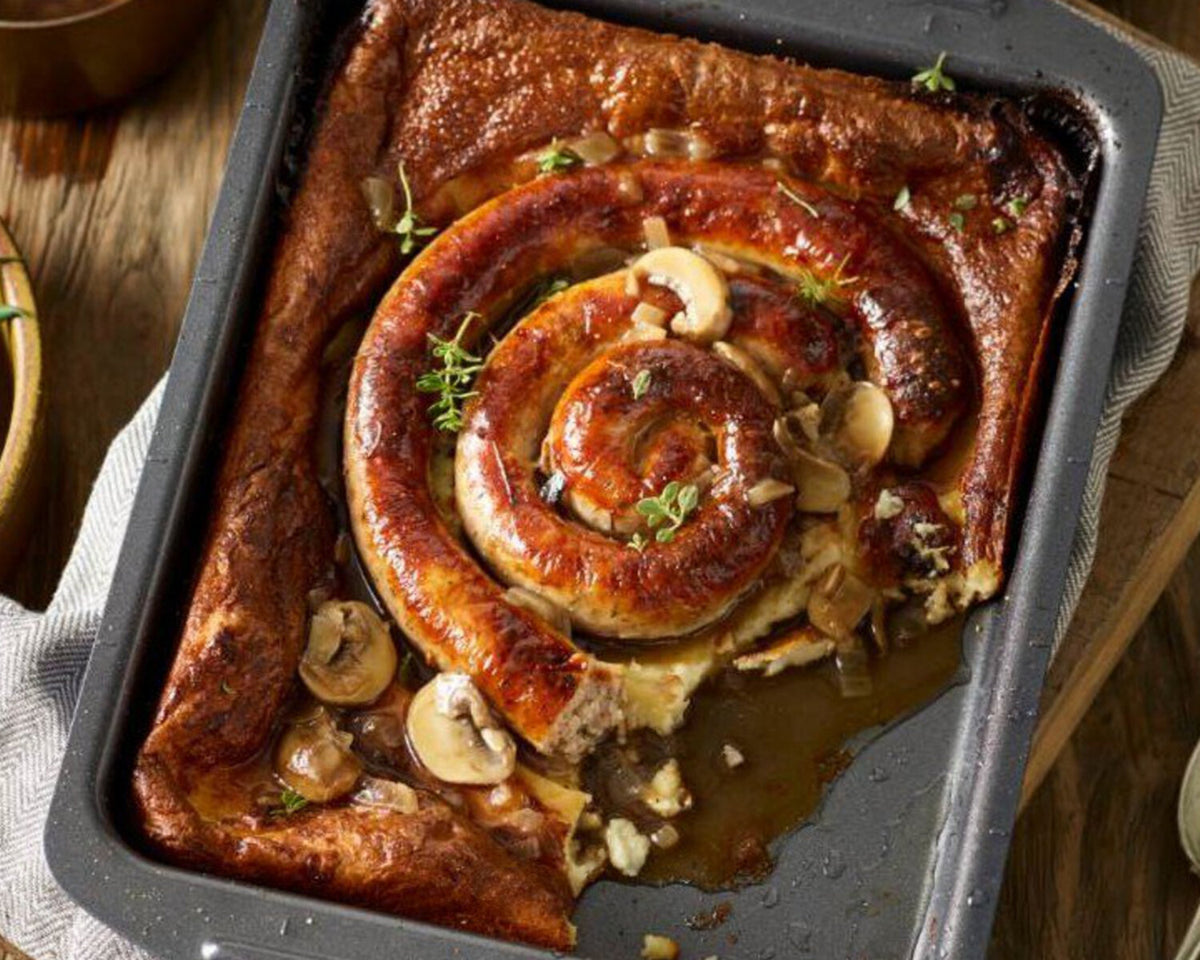 Cumberland Toad-in-the-hole with Red Onion & Mushroom Gravy