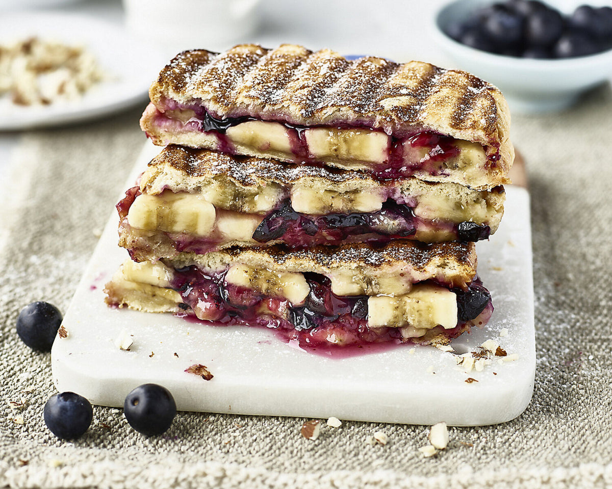 Eggy Bread Toasty with Banana and Blueberries