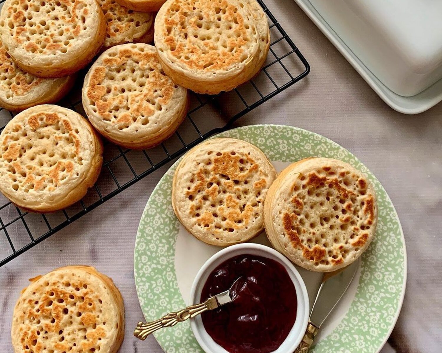 English Crumpets & Strawberry Jam