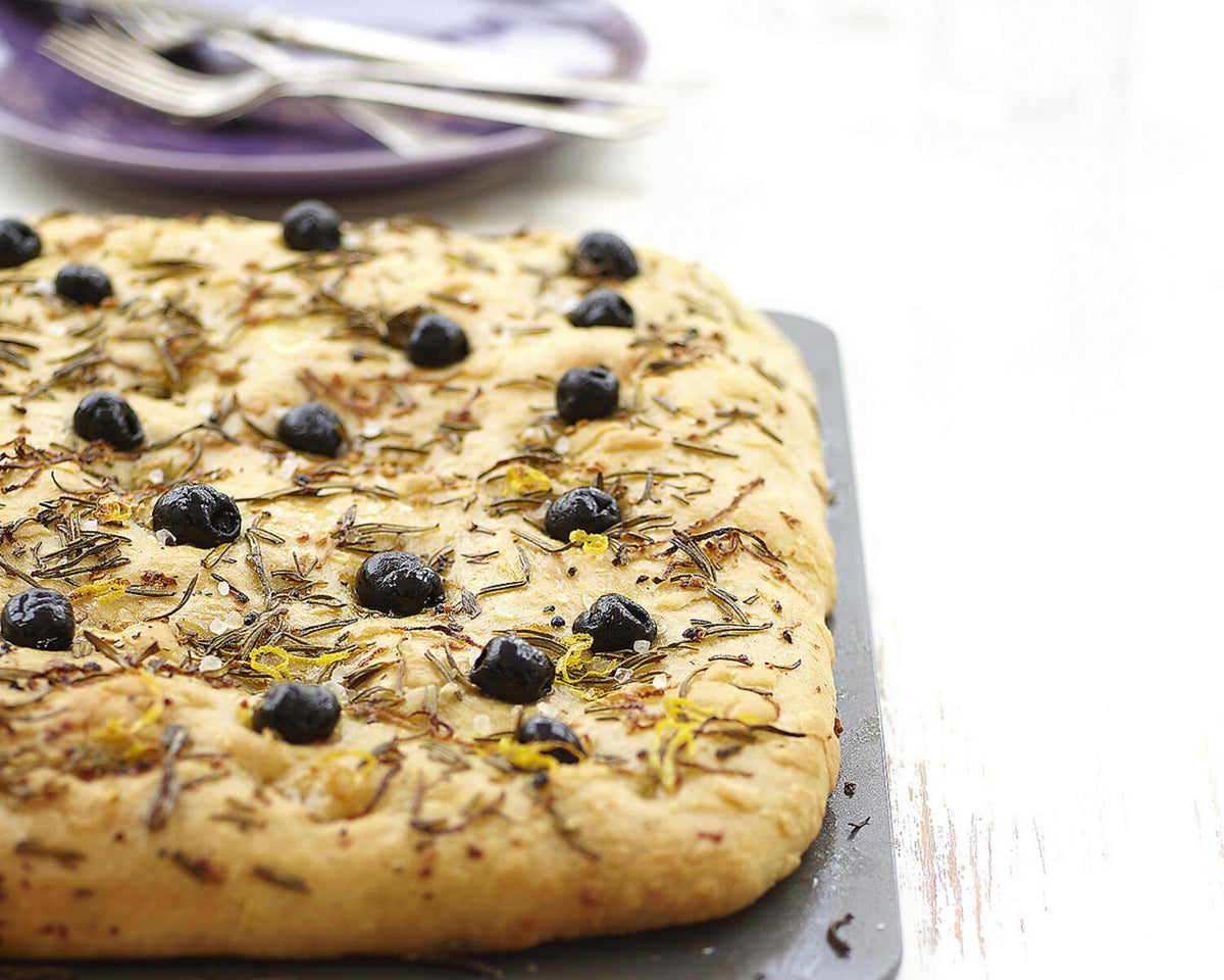 Focaccia with Black Olives