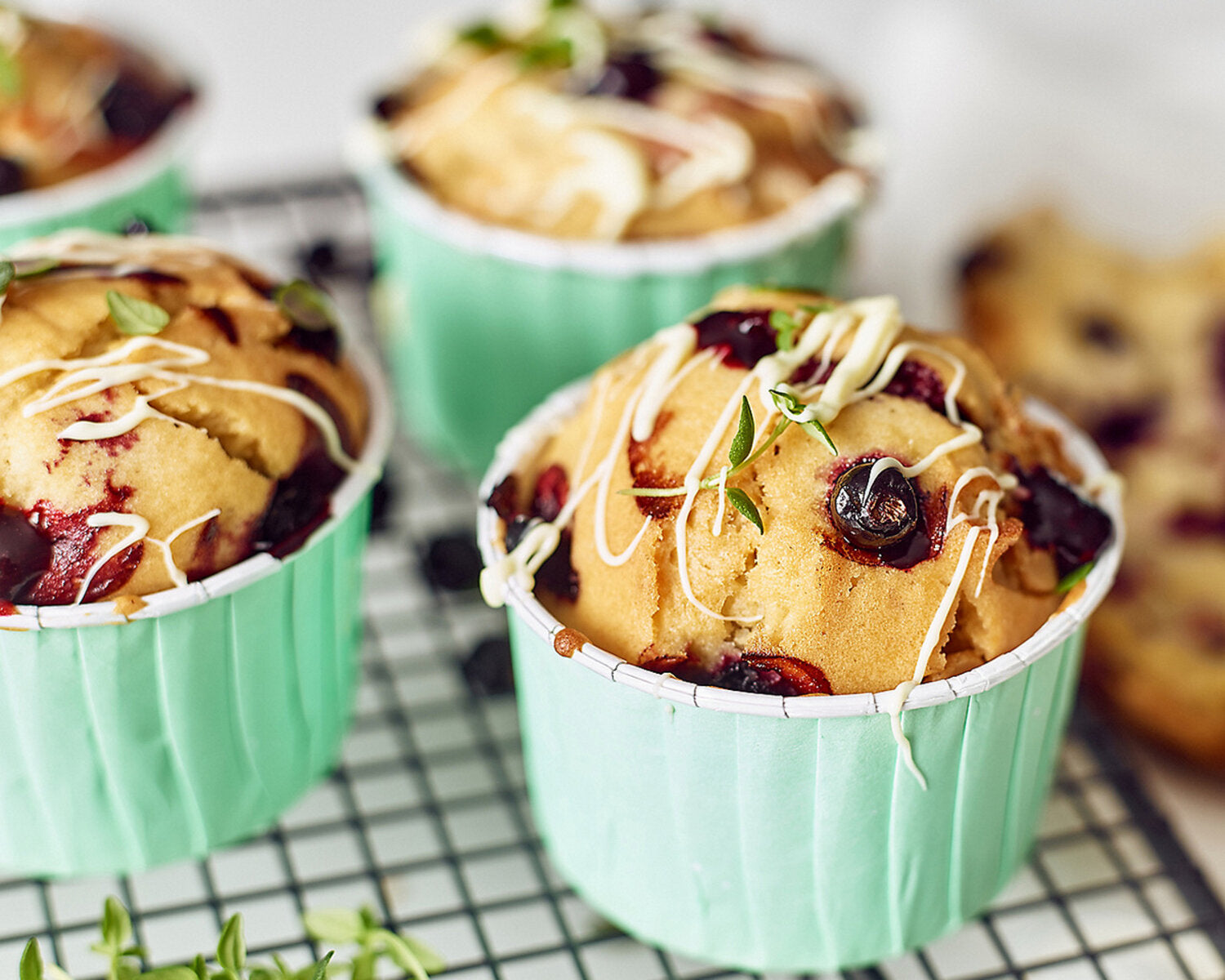 Gluten Free White Chocolate & Blackcurrant Muffins