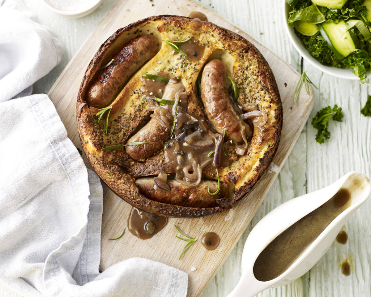 Herby Toad-in-the-hole with Red Onion Gravy