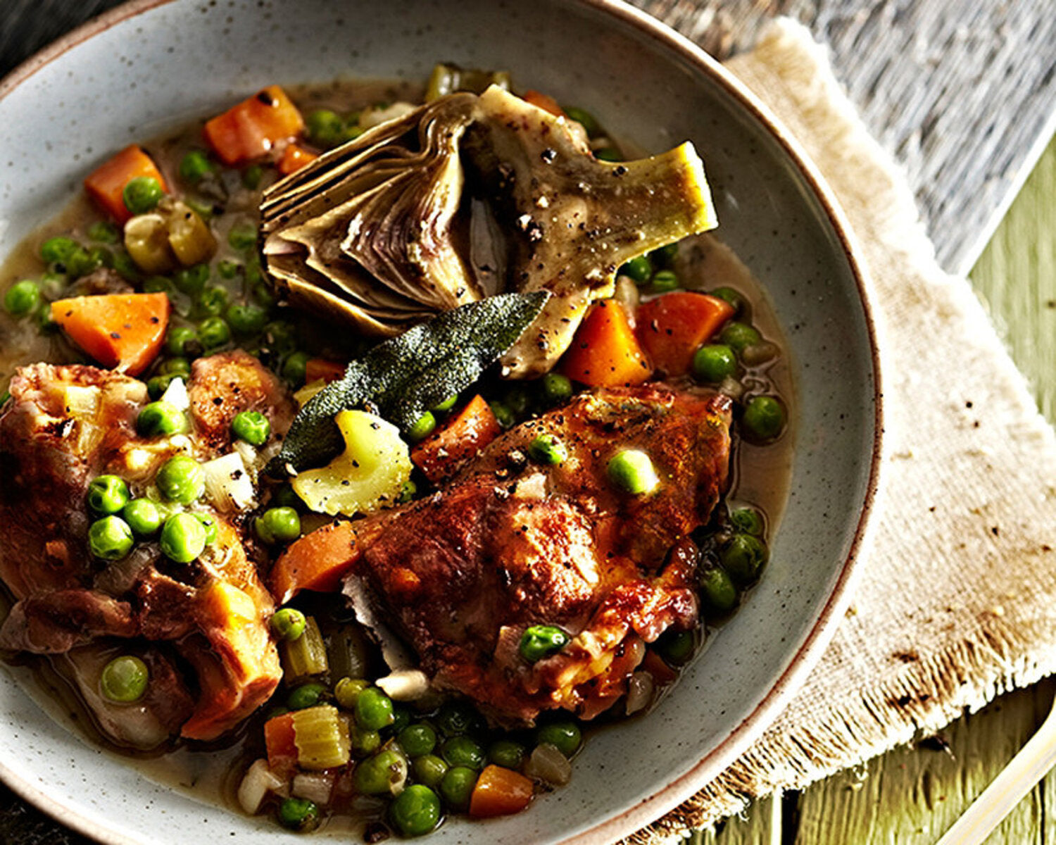 Lamb Stew with Artichoke & Peas