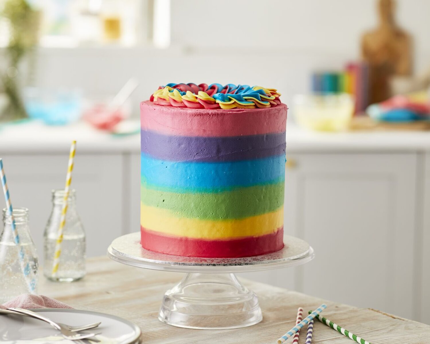 Layered Rainbow Cake