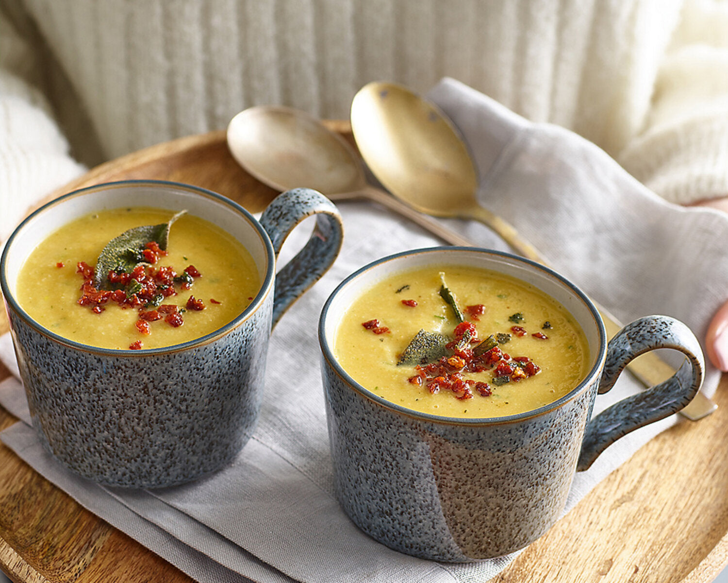 Leftover Sunday Dinner Soup with Crispy Bacon