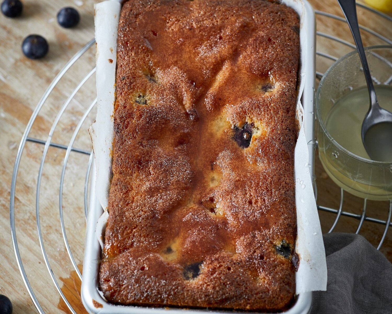 Lemon and Blueberry Drizzle Cake
