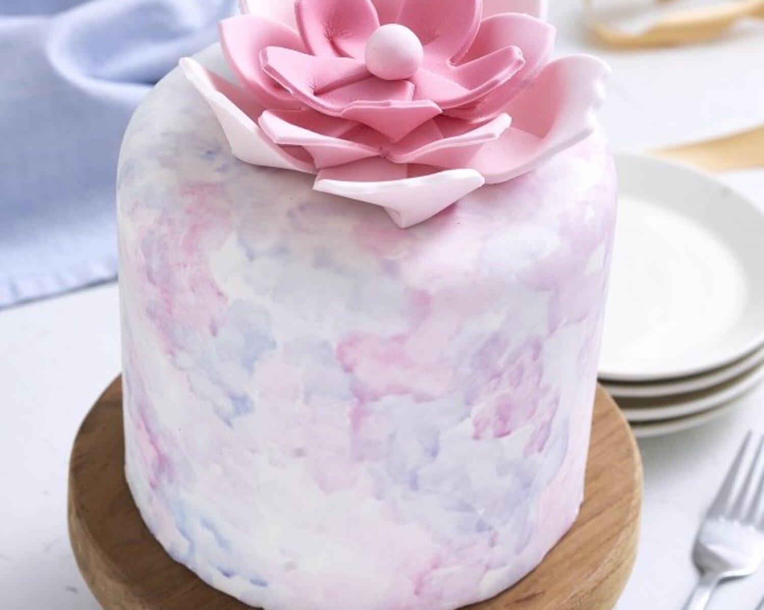 Mother's Day Marble Flower Cake