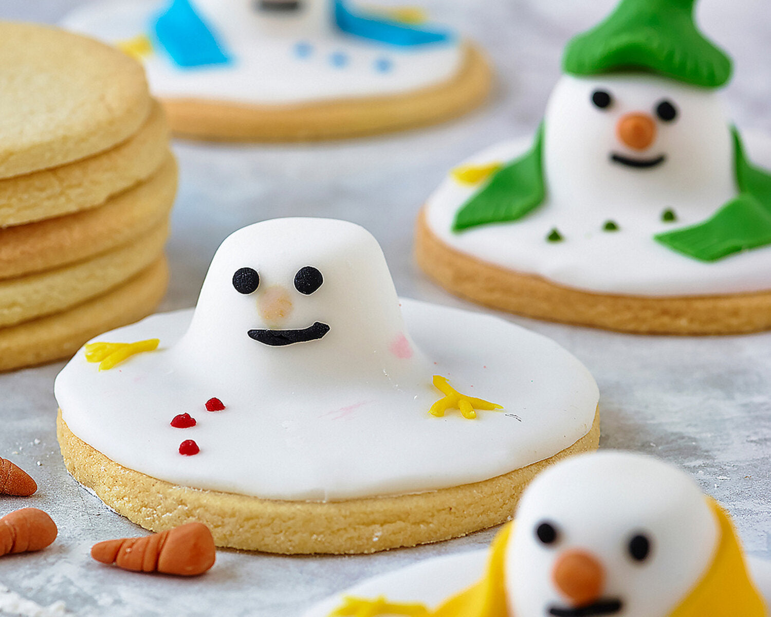 Melted Snowman Biscuits
