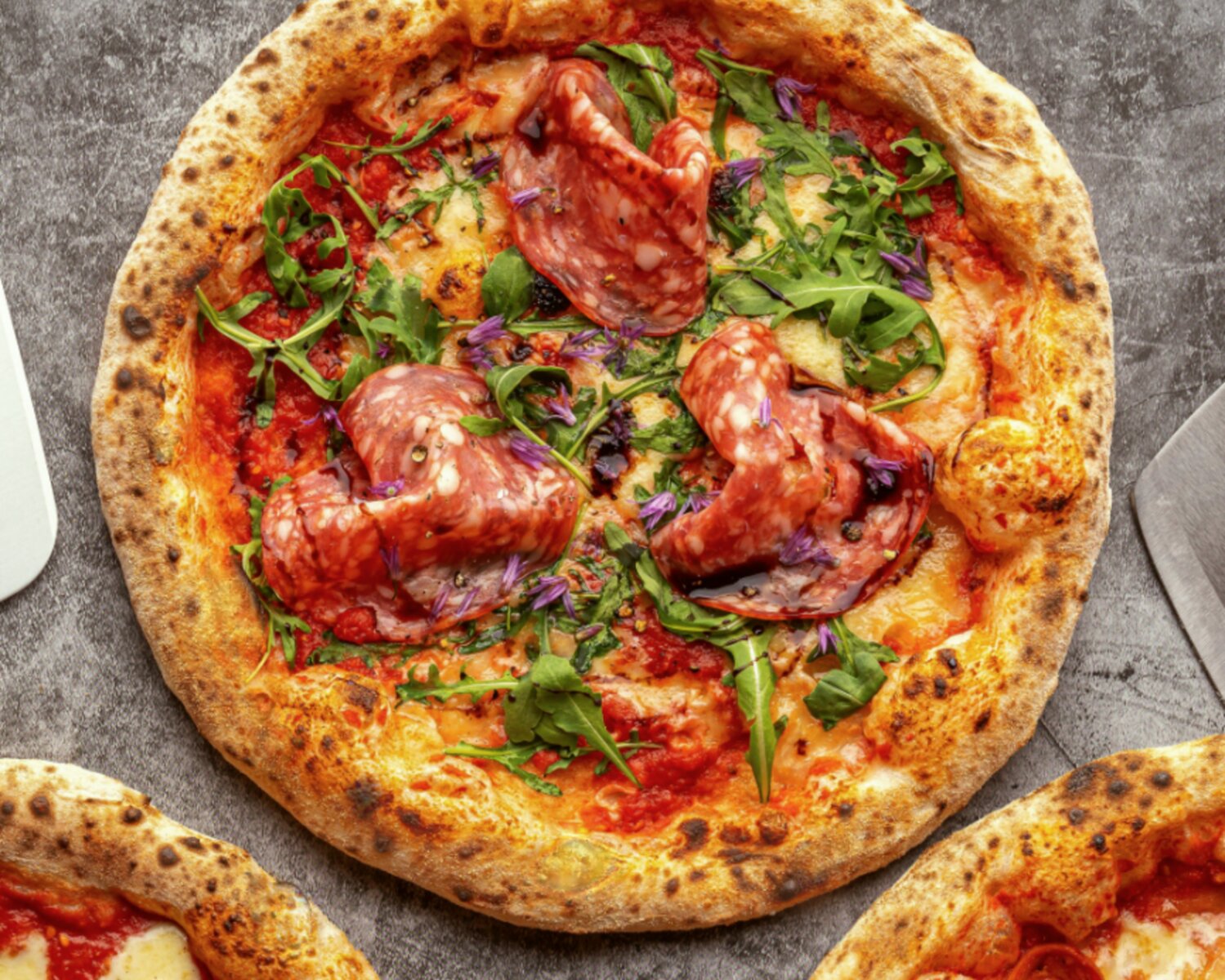 Ooni's Milano Salami and Rocket Pizza