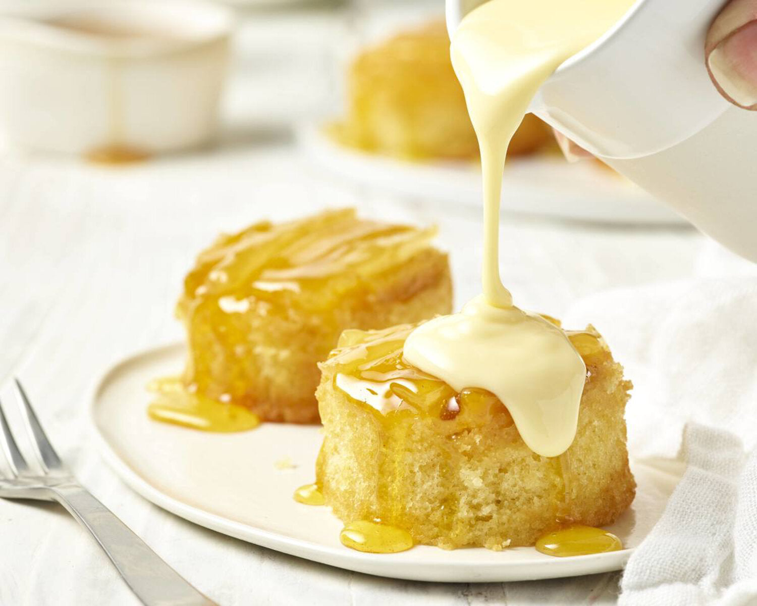 Mini Mango & Pineapple Upside-down Cakes