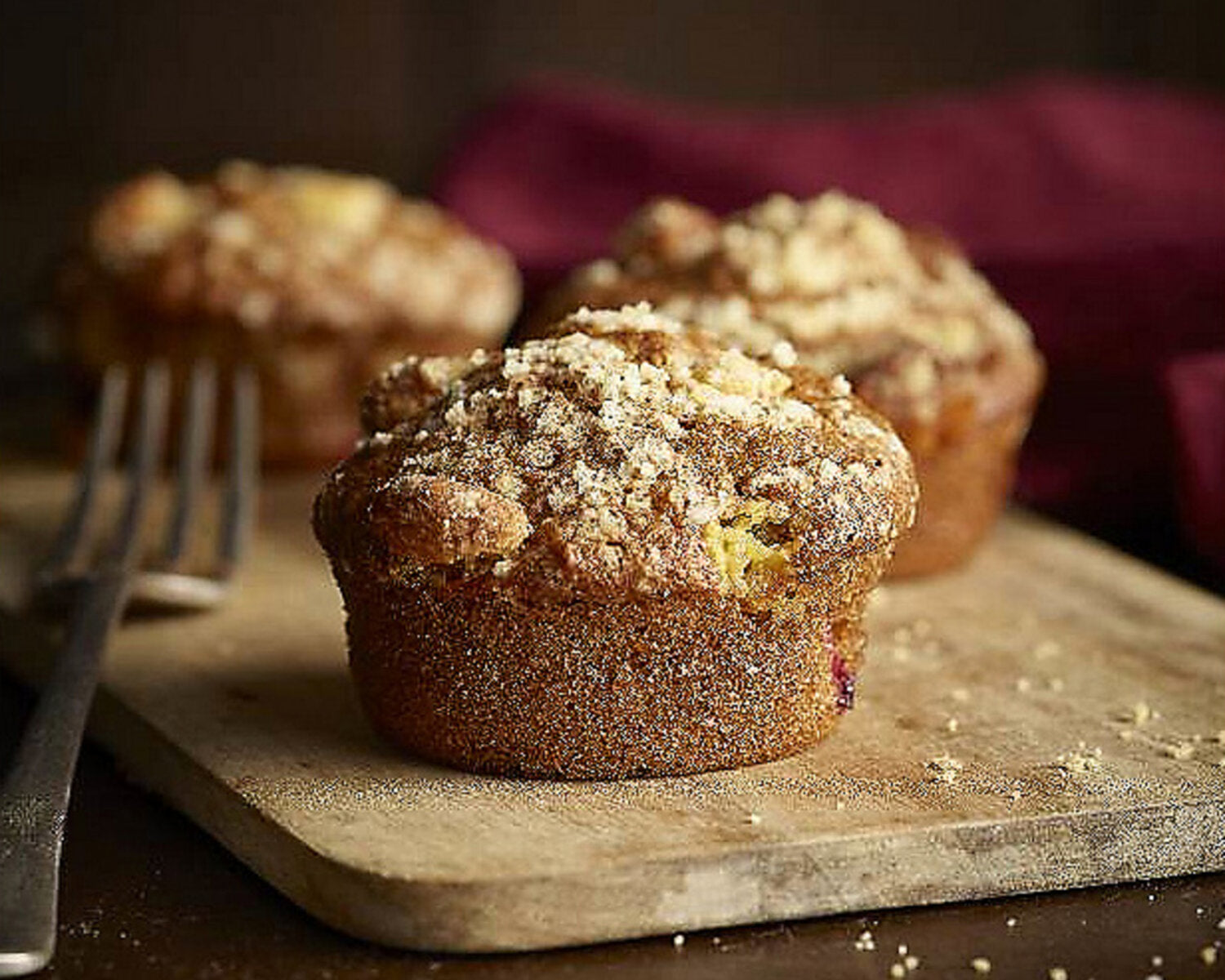 Oaty Plum Crumble & Marzipan Muffins