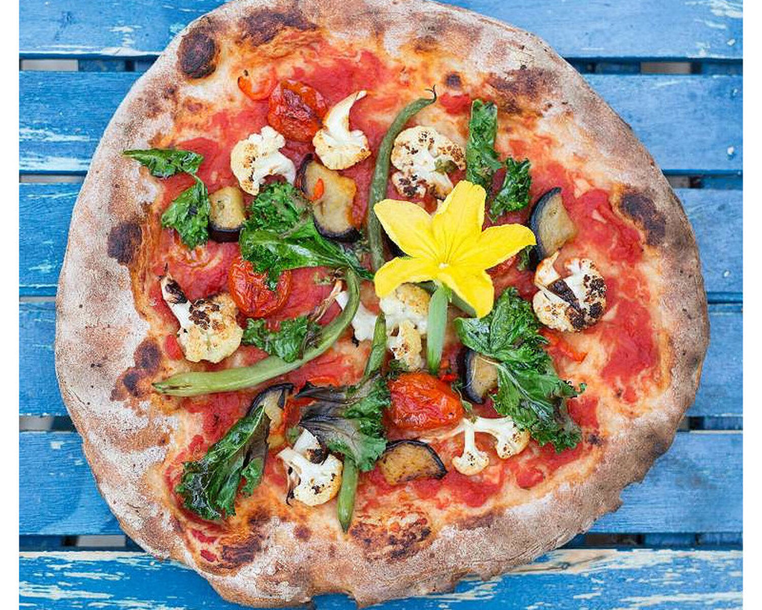 Ooni’s Kale, Green Bean, Aubergine & Cauliflower Vegan Pizza