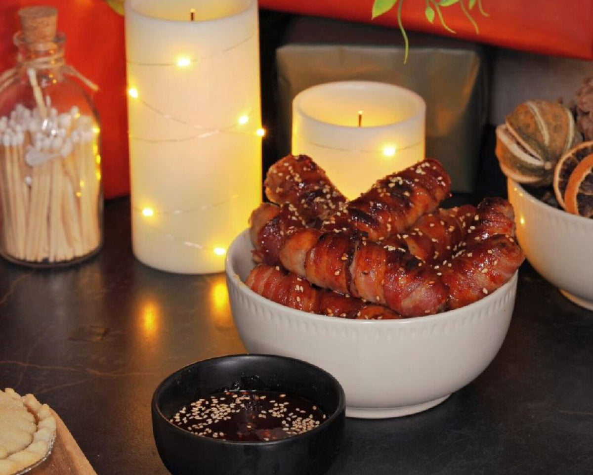 Pigs in Blankets with Sesame and Korean Glaze