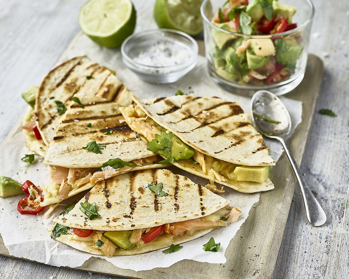 Quesadillas with Salmon and Avocado