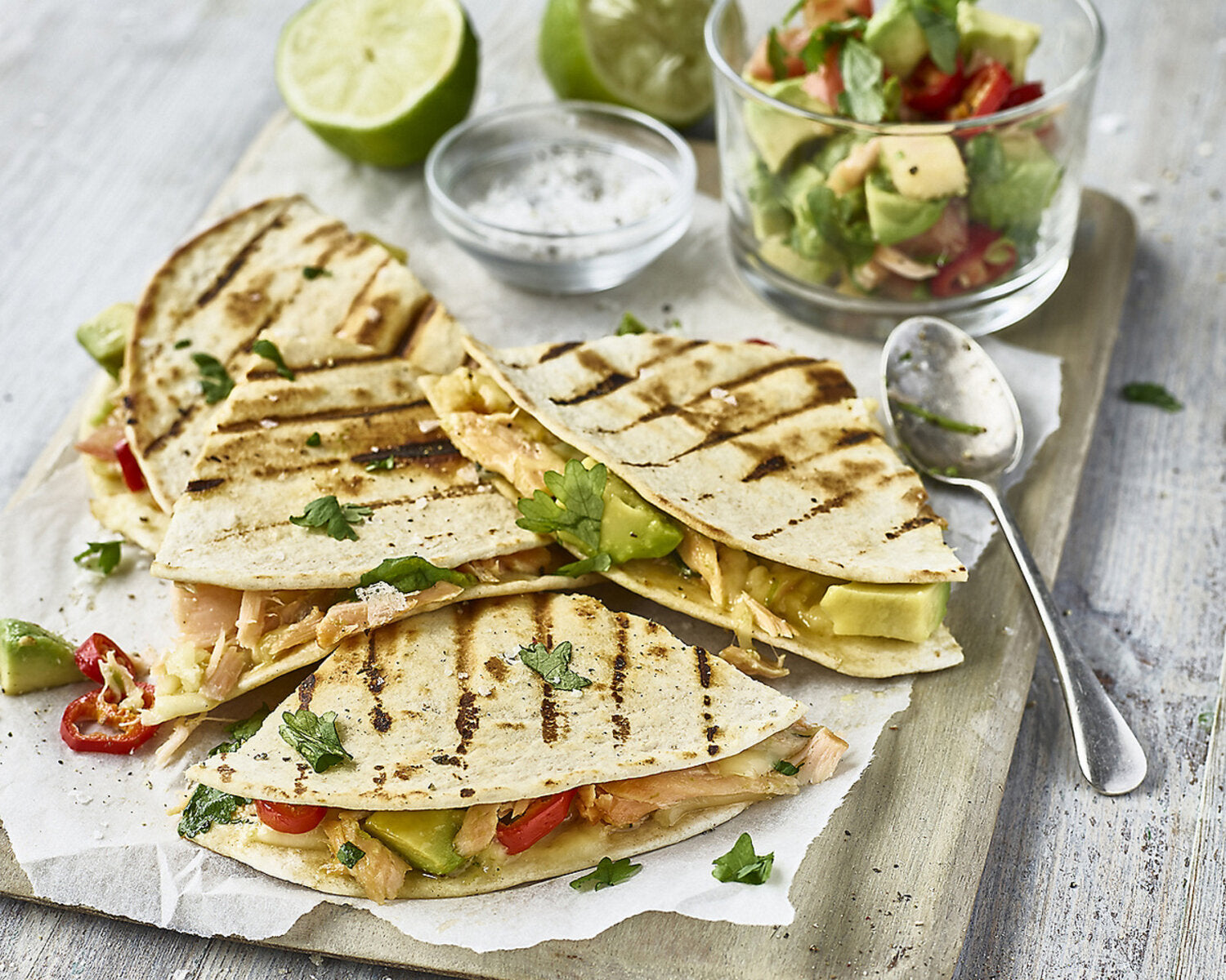 Quesadillas with Salmon and Avocado