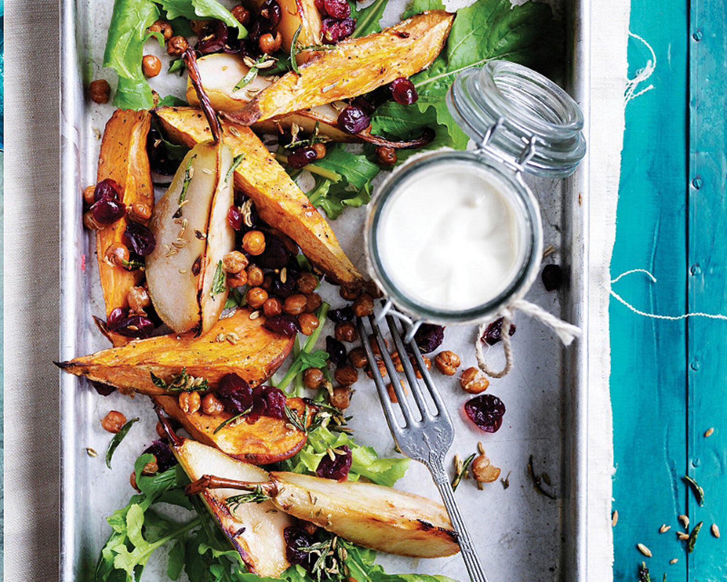 Roasted Sweet Potato & Pear Salad