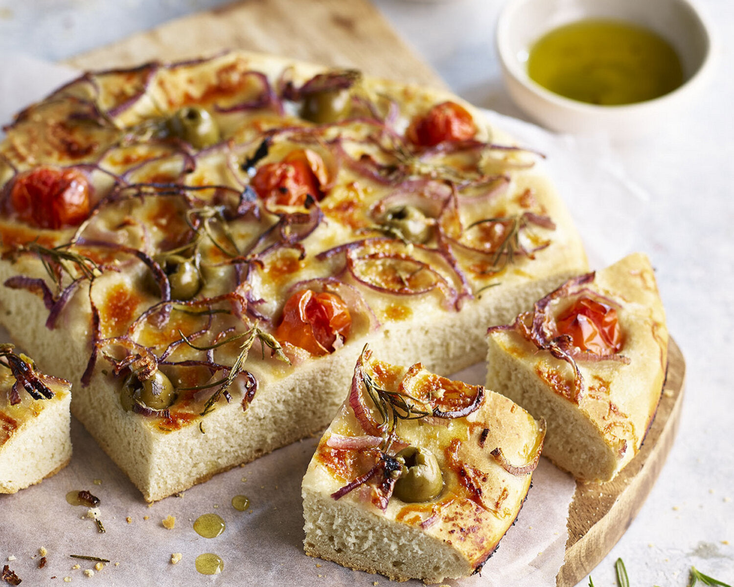 Rosemary, Red Onion & Parmesan Focaccia for Remoska Tria