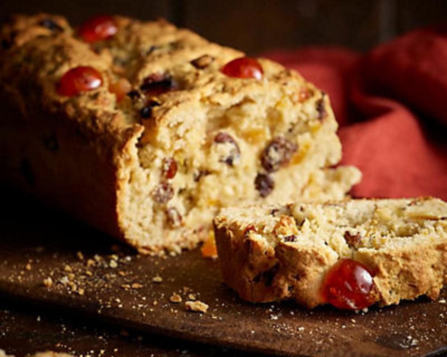 Rum-Soaked Raisin, Apricot & Cherry Scone Loaf