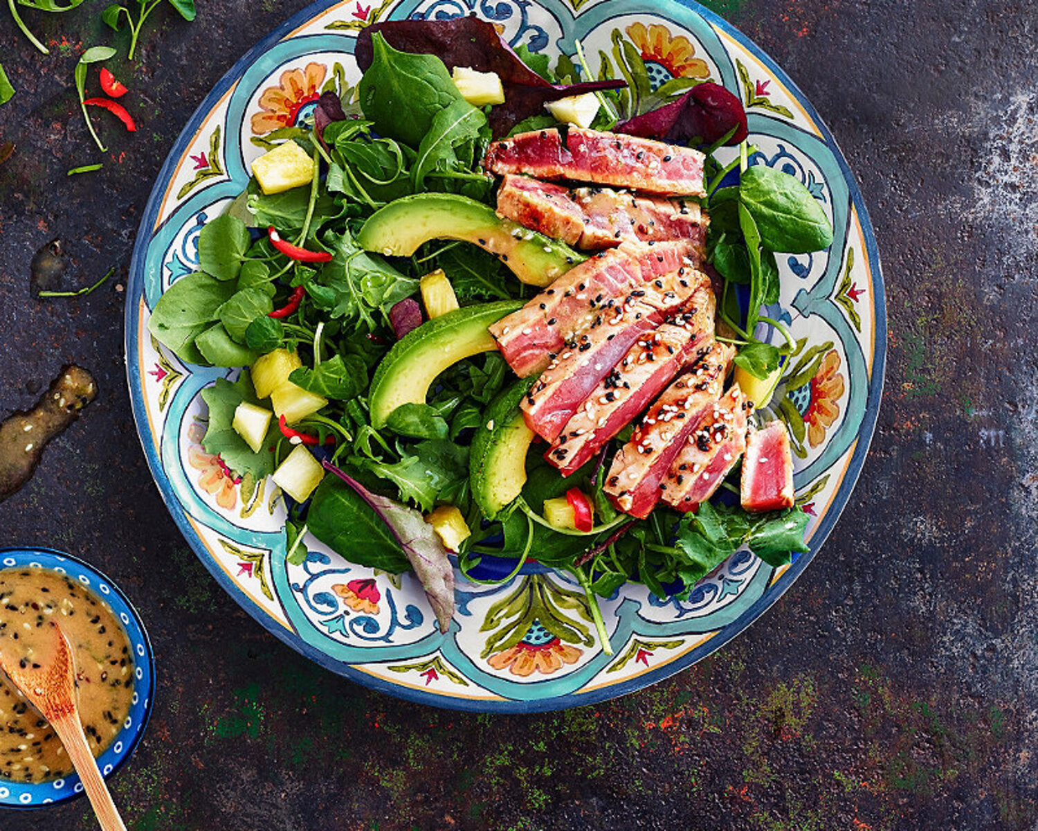 Seared Tuna Steak Salad with Ginger & Lime Vinaigrette