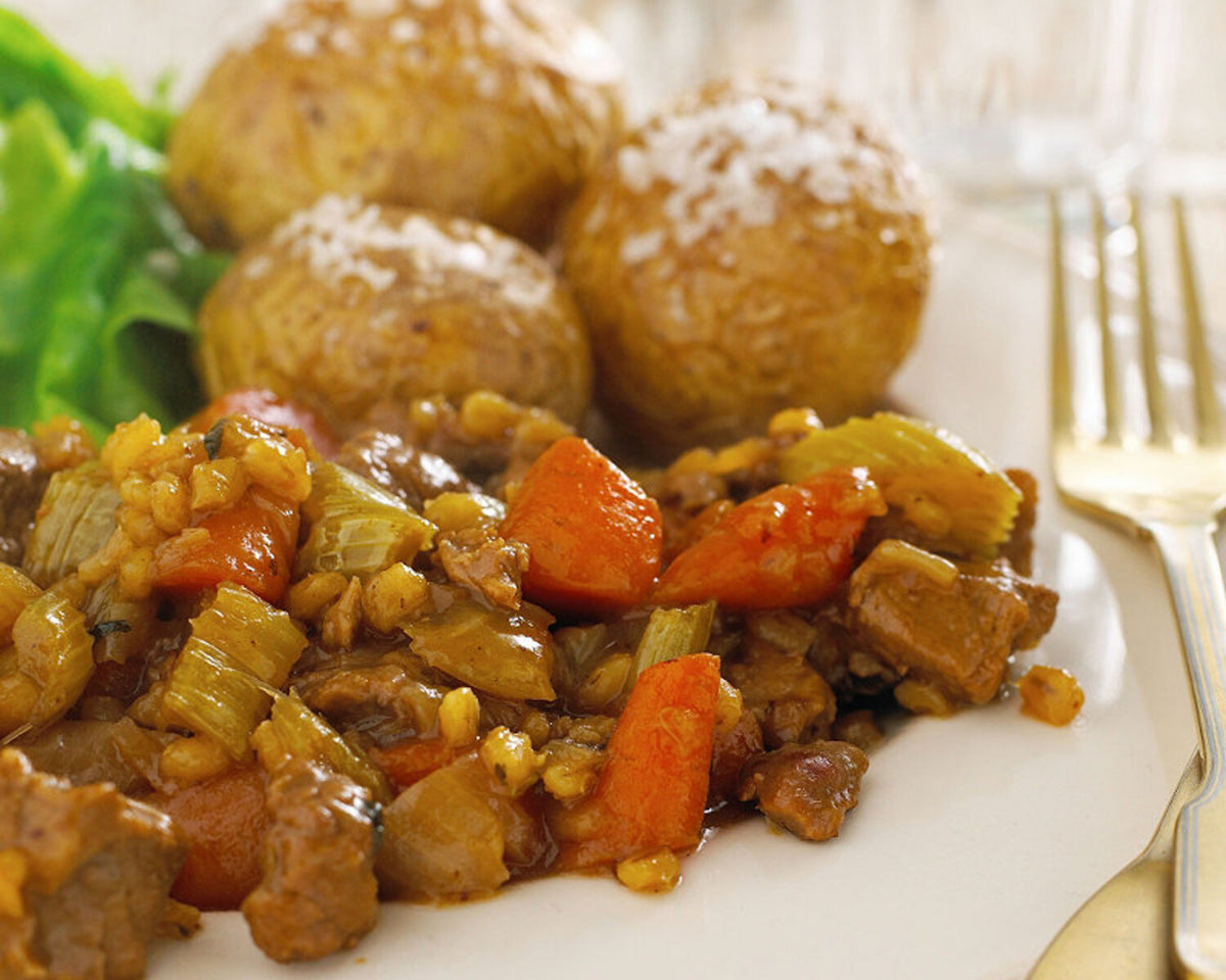 Slow Cooked Lamb, Carrot & Barley Casserole