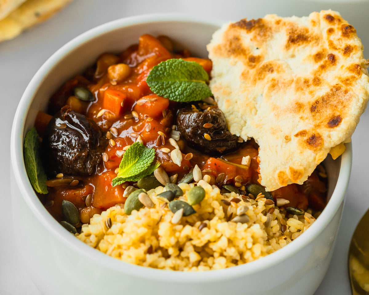 Slow Cooker Harissa Chickpea & Sweet Potato Stew