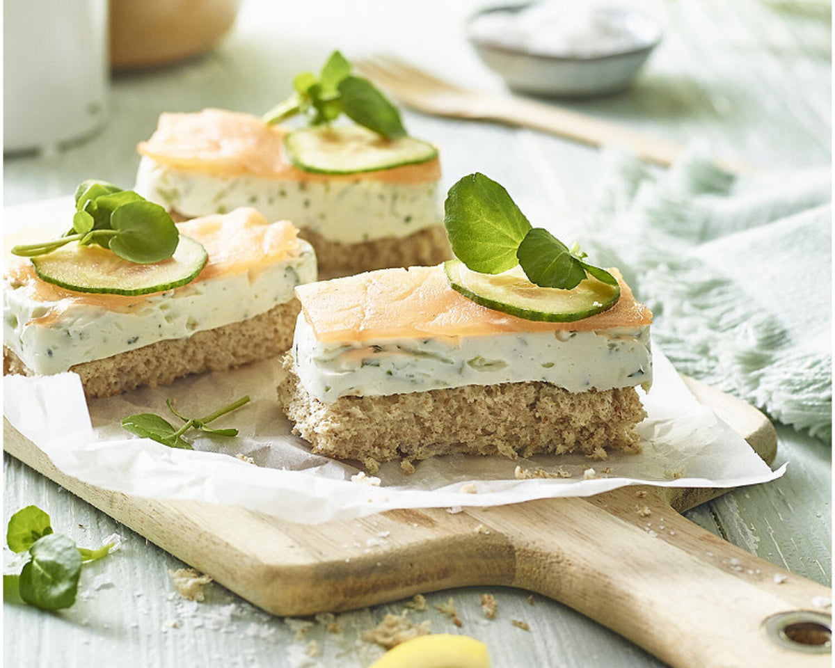 Smoked Salmon & Cucumber Mini-Mousse Sandwiches