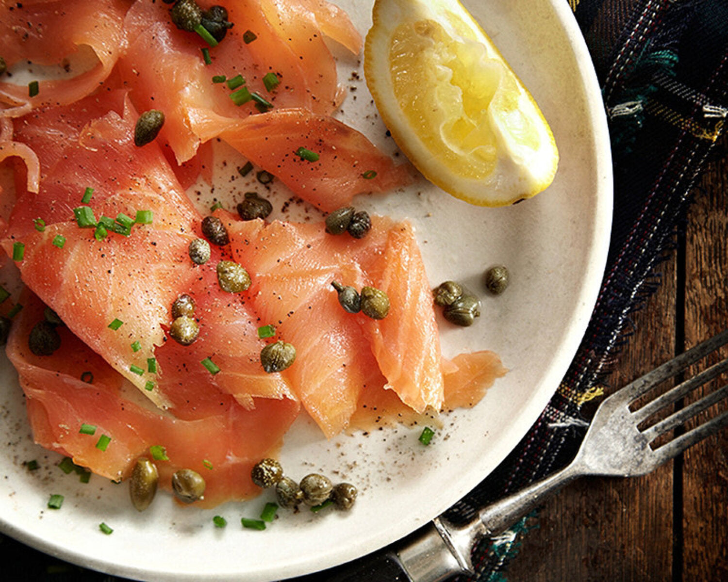 Smoked Salmon with Lemon & Capers