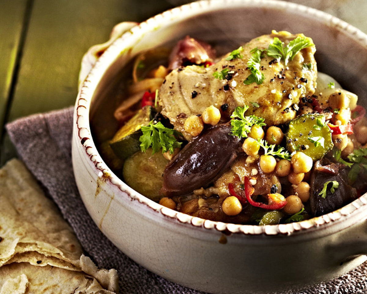Spiced Chicken with Dates & Chickpeas