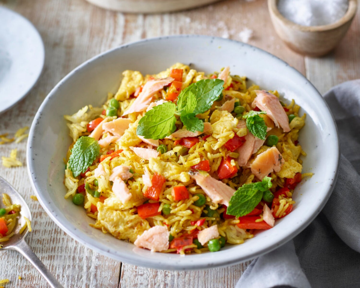 Spiced Salmon & Spring Onion Fried Rice