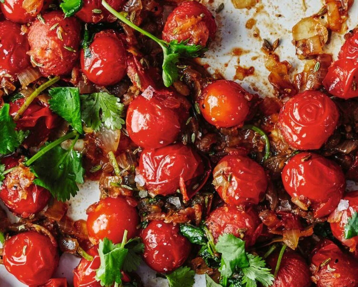 Spicy Warm Roasted Tomato and Cumin Salad