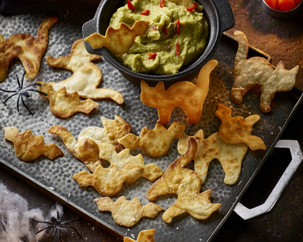 Spooky Halloween Tortillas with Guacamole
