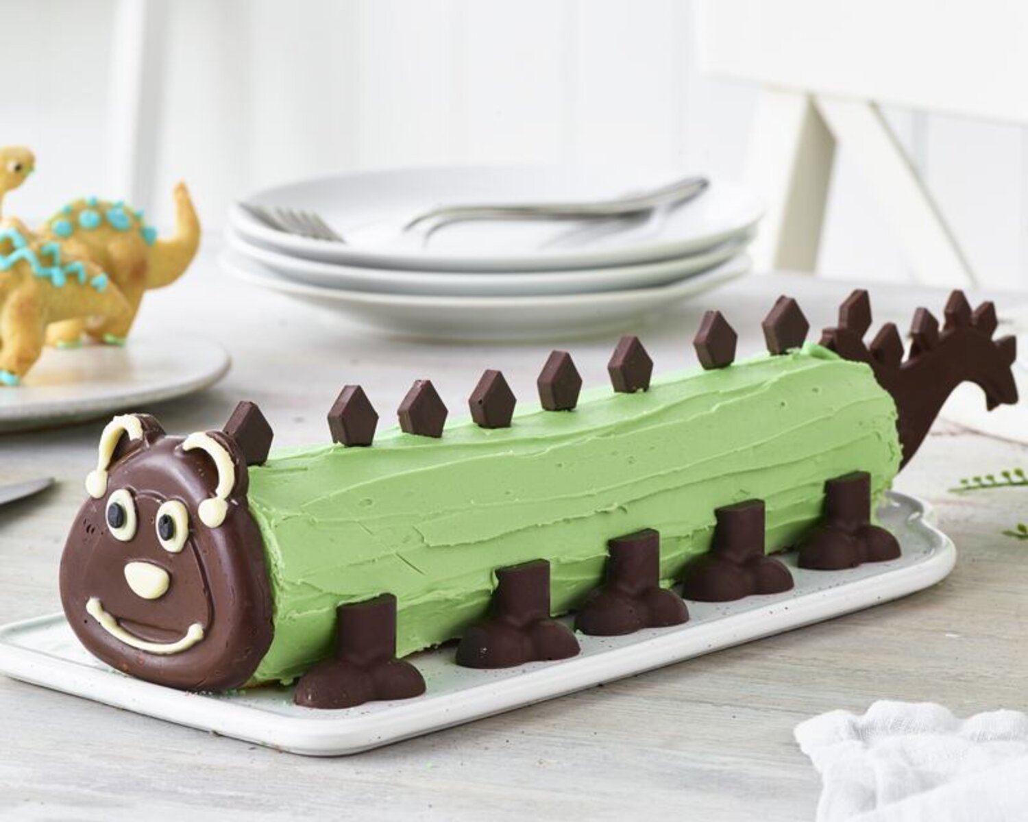 Dinosaur Caterpillar Cake