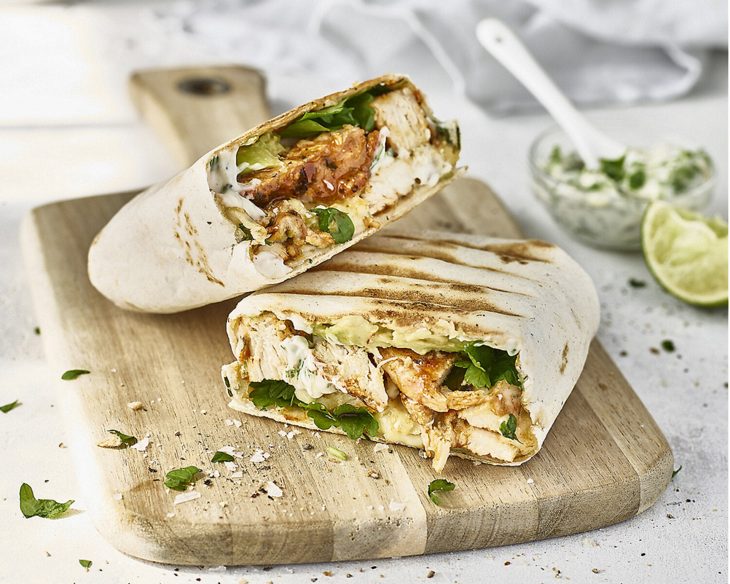Toasted Tortilla Wrap with Chicken and Avocado