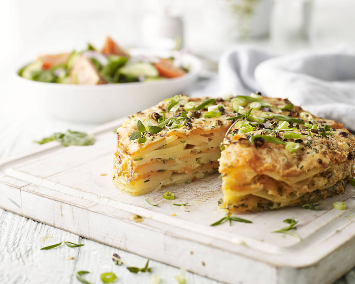 Two-potato Cheddar & Parmesan Gratin