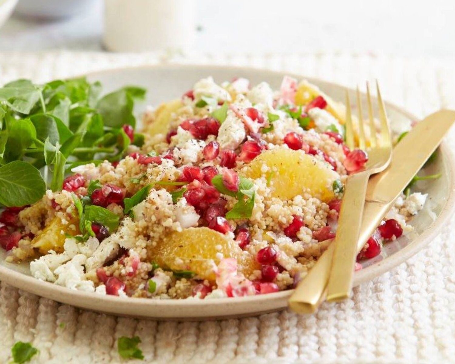 Warm Quinoa, Couscous & Feta Salad