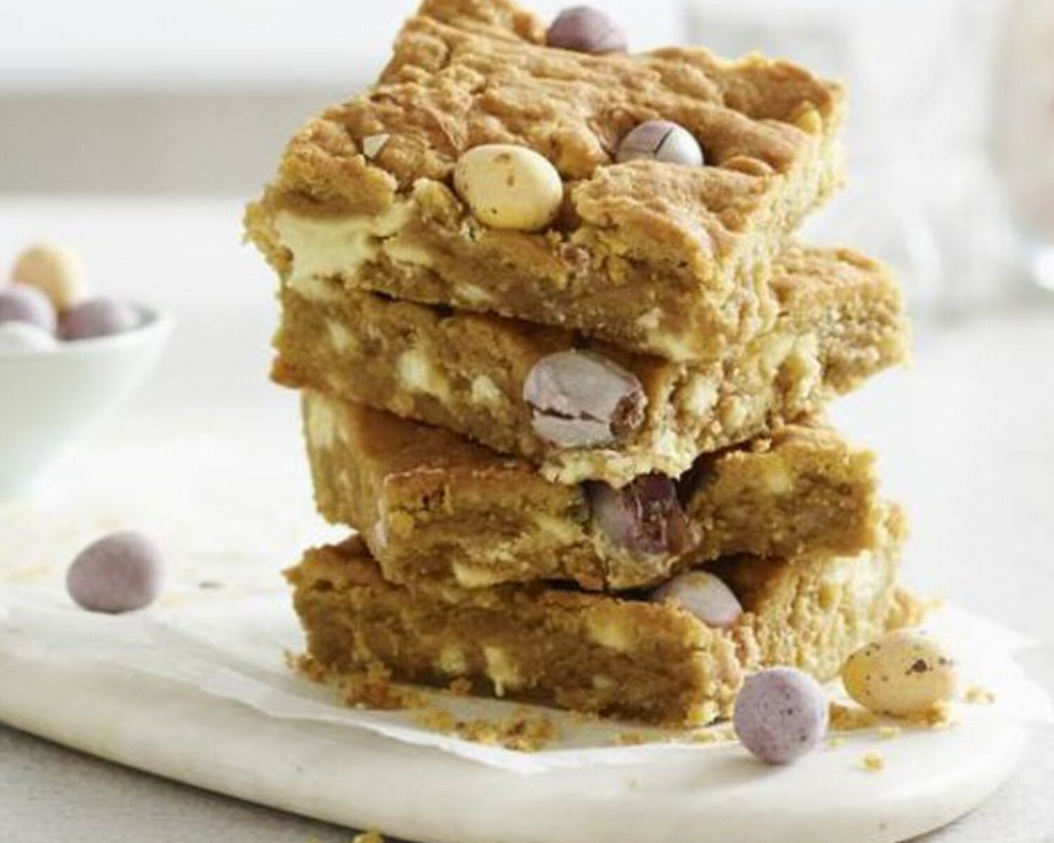 White Chocolate Mini Egg Blondies
