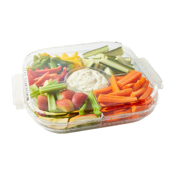 Crystal Acrylic Lidded Divided Platter