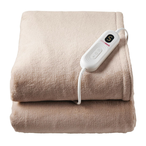 Lakeland Velvety Taupe Heated Throw