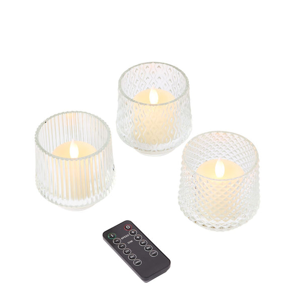 LL Set of 3 Rechargable LED candle w Vot