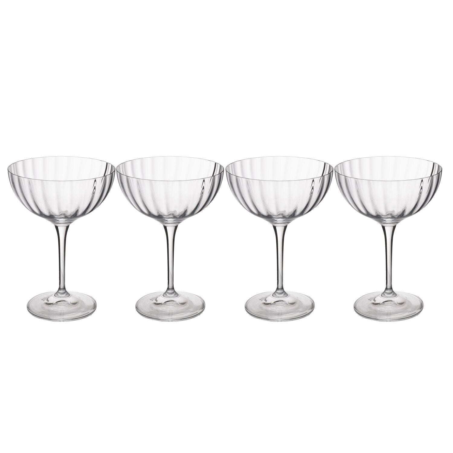 4 Treviso Champagne Coupe Glasses