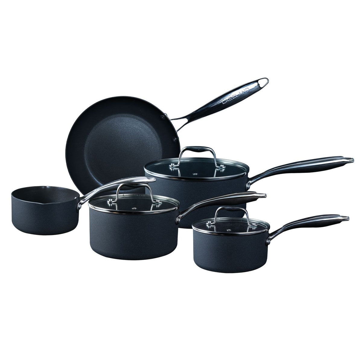 5 Piece Hard Anodised Pan Set
