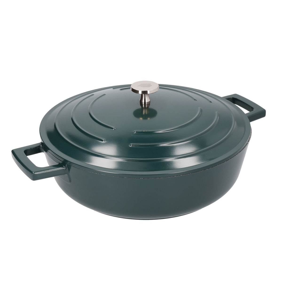 28cm Cast Aluminium Shallow Casserole Dish Hunter Green